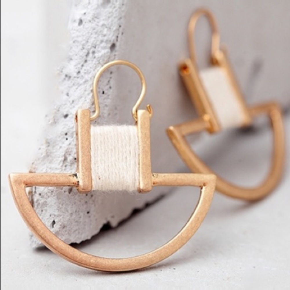 Gold Wire Wrap Drop Earrings